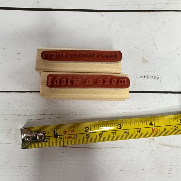 Stampin Up Happy Birthday Wood Mounted Rubber Stamp Candle Birthday Wishes Words - Picture 6 of 12